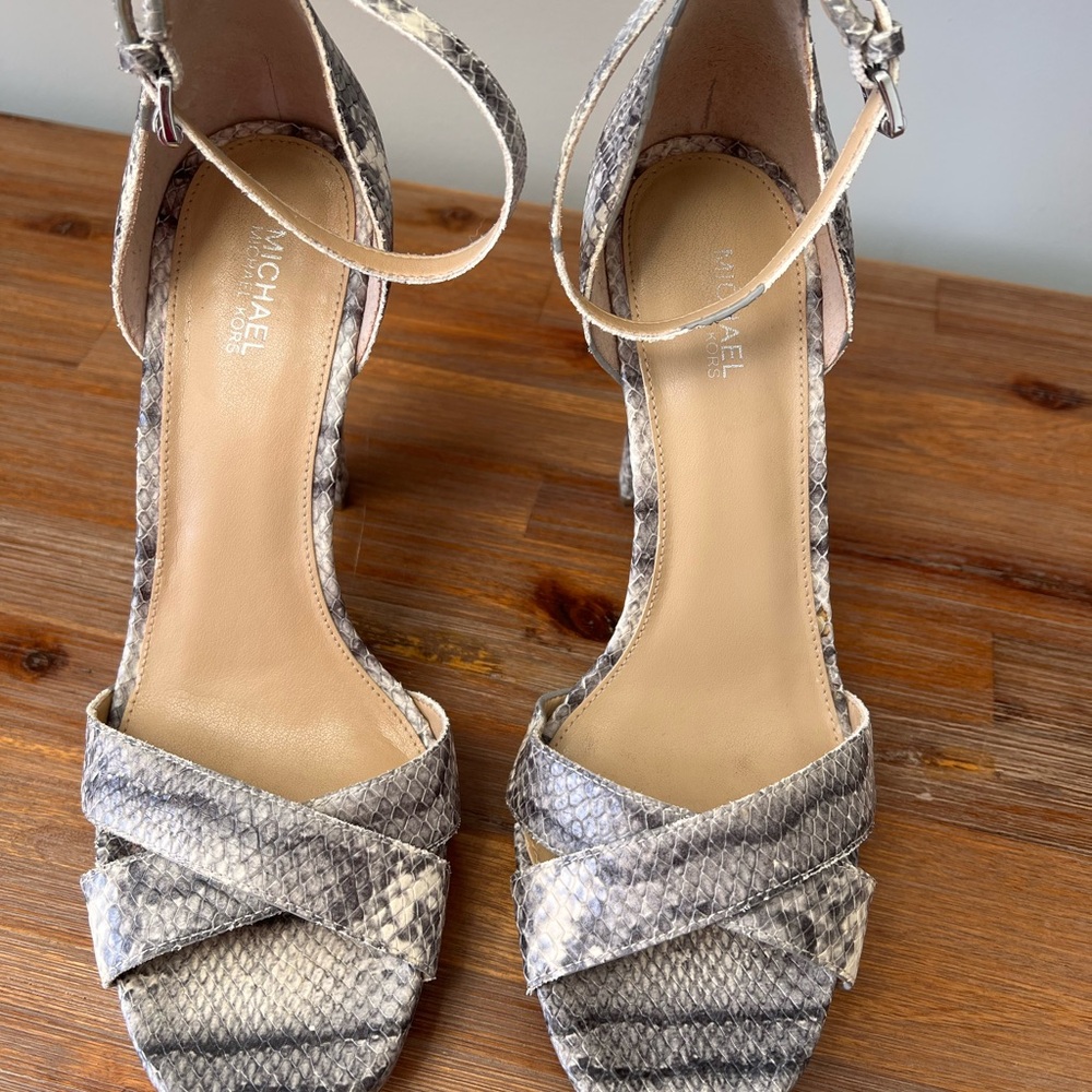 Michael Kors Women's Snakeskin Sandals - Gray